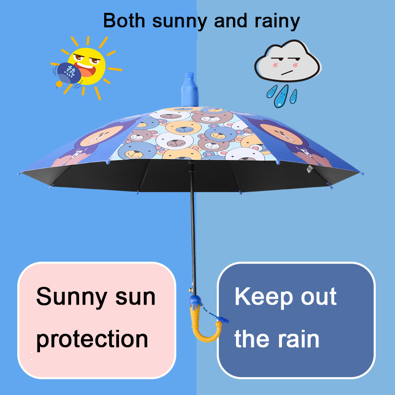 Ice cream handle waterproof case Cartoon children's Umbrella Automatic vinyl sunblock umbrella Children's umbrella with long han