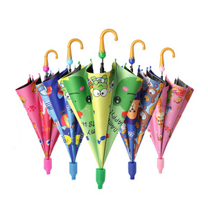 Waterproof Case with Automatic Sunblock Umbrella Cartoon Children's Ice Cream Handle Umbrella with Long Handle Logo Print