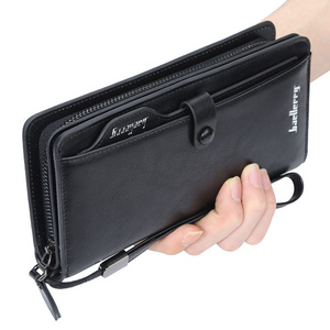 Baellerry Brand S6703 Luxury Men Wallet High-quality Leather Long Clutch Purses Buckle Zipper High Capacity Business Wallet