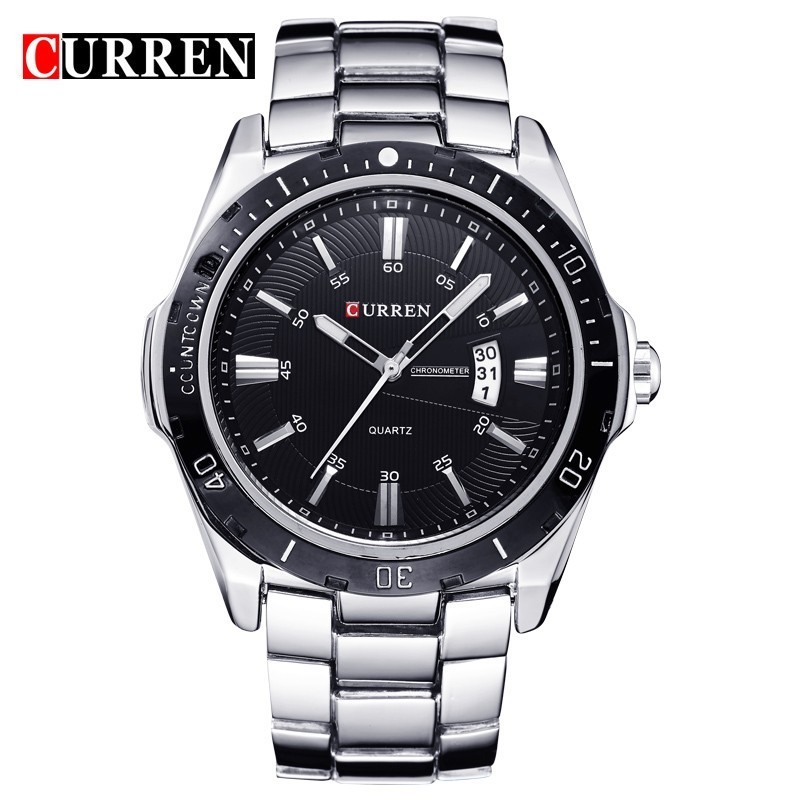 relojes hombre curren Hot Men Fashion Heavy Dial Date Clock Stainless Steel Japan Movt Quartz Luxury Curren Men 8110 Wrist Watch