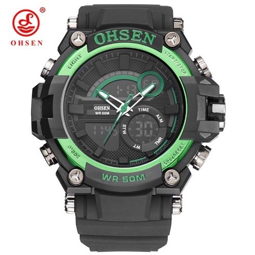 Hot Selling OHSEN Watch 1706 Good Quality Digital-Analog Movement Men's Watches Week Calendar Luminos Fashion Men's Sports Watch