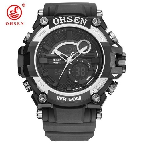 Hot Selling OHSEN Watch 1706 Good Quality Digital-Analog Movement Men's Watches Week Calendar Luminos Fashion Men's Sports Watch