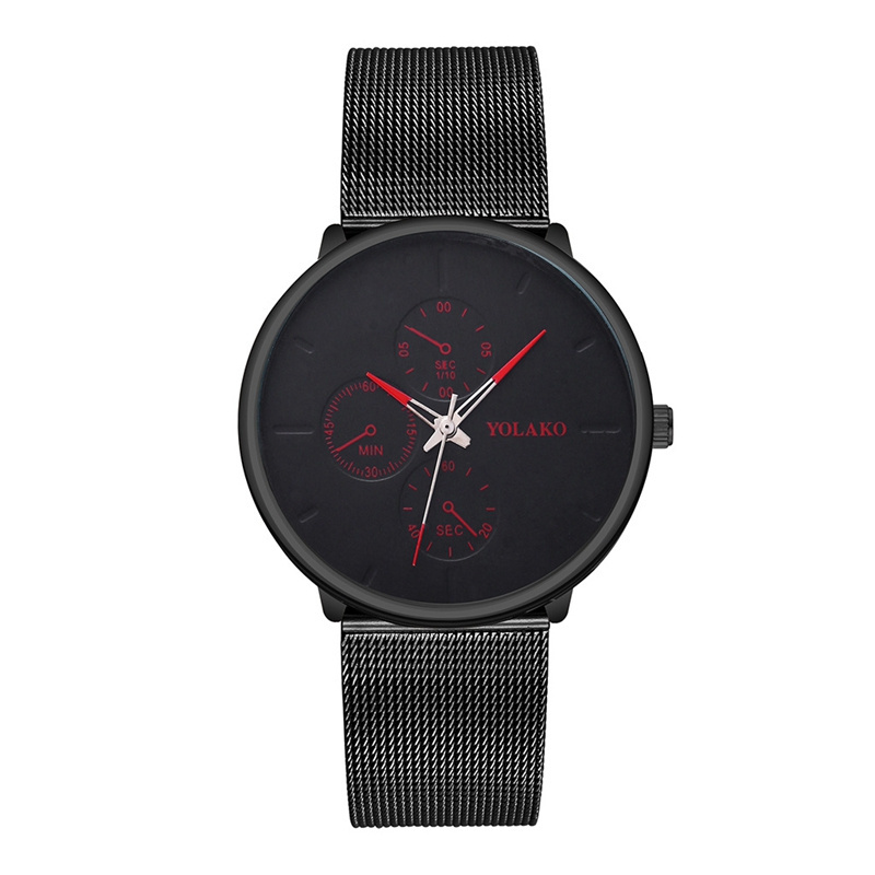 YOLAKO Brand Ultra-thin Alloy Mesh Strap Men's Fashion Watches Simple Men Business Quartz Watches Relogio Masculino Cheap Price