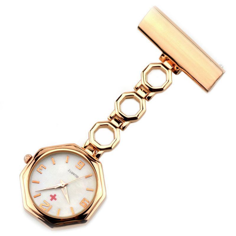 Women Men Clip Nurse Pocket Watches Pendant Fashion Polygon Dial Design Alloy Hanging Medical Doctor Luxury Fob Watch