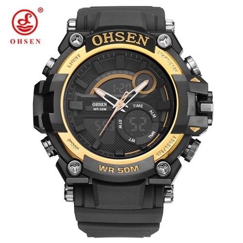 Hot Selling OHSEN Watch 1706 Good Quality Digital-Analog Movement Men's Watches Week Calendar Luminos Fashion Men's Sports Watch