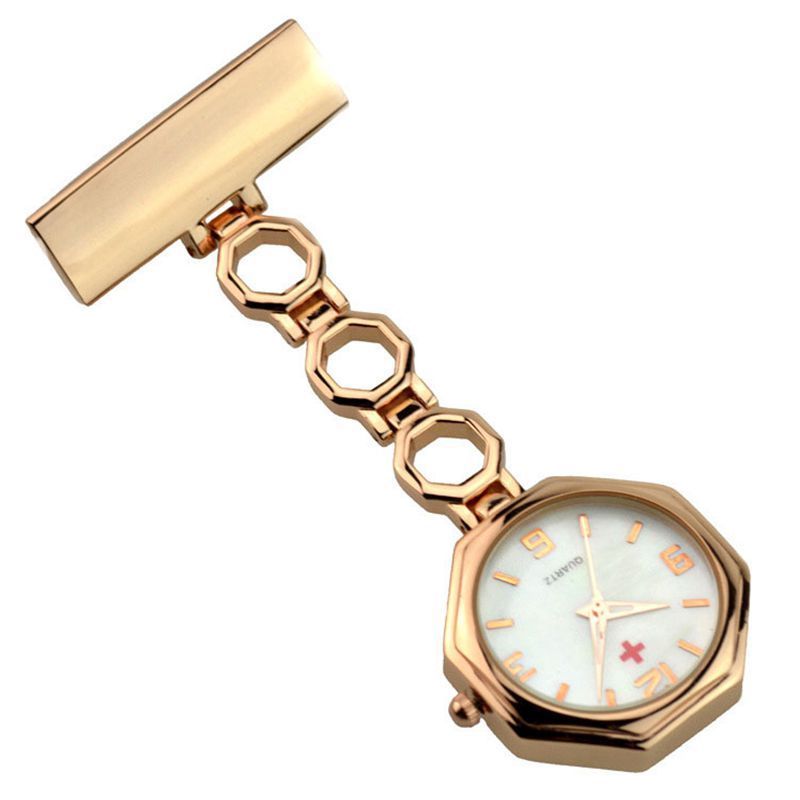 Women Men Clip Nurse Pocket Watches Pendant Fashion Polygon Dial Design Alloy Hanging Medical Doctor Luxury Fob Watch