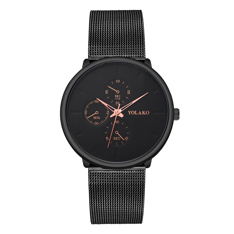 YOLAKO Brand Ultra-thin Alloy Mesh Strap Men's Fashion Watches Simple Men Business Quartz Watches Relogio Masculino Cheap Price