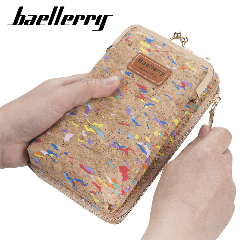 Baellerry Women's Wallet Women New Handbag Purse Lady Phone Bag Long Wristlet Wallets N8595 Messenger Wood Shoulder Straps Bag