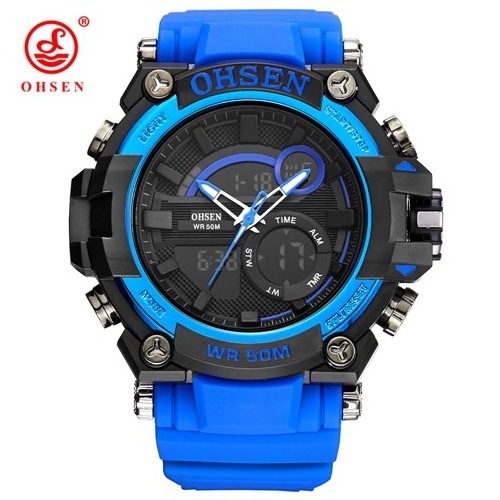 Hot Selling OHSEN Watch 1706 Good Quality Digital-Analog Movement Men's Watches Week Calendar Luminos Fashion Men's Sports Watch