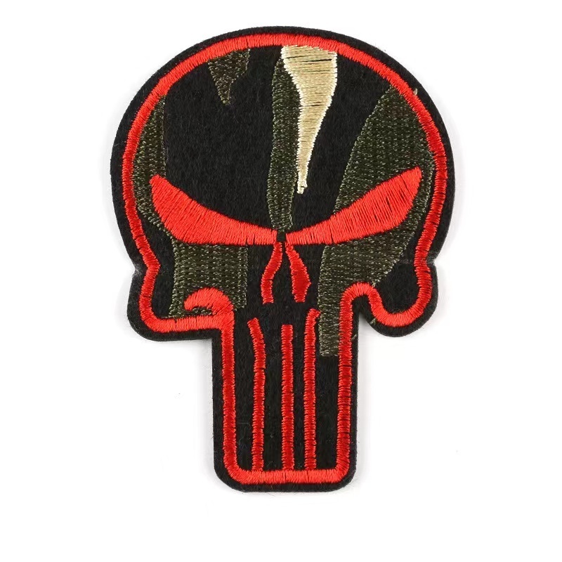 Customized skull dark embroidered  patch for Jacket