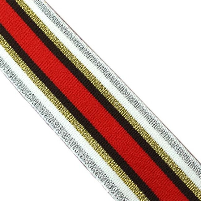 Fashion Shiny Glitter Jacquard Elastic Edge Band Nylon Colorful Elastic Webbing For Waist