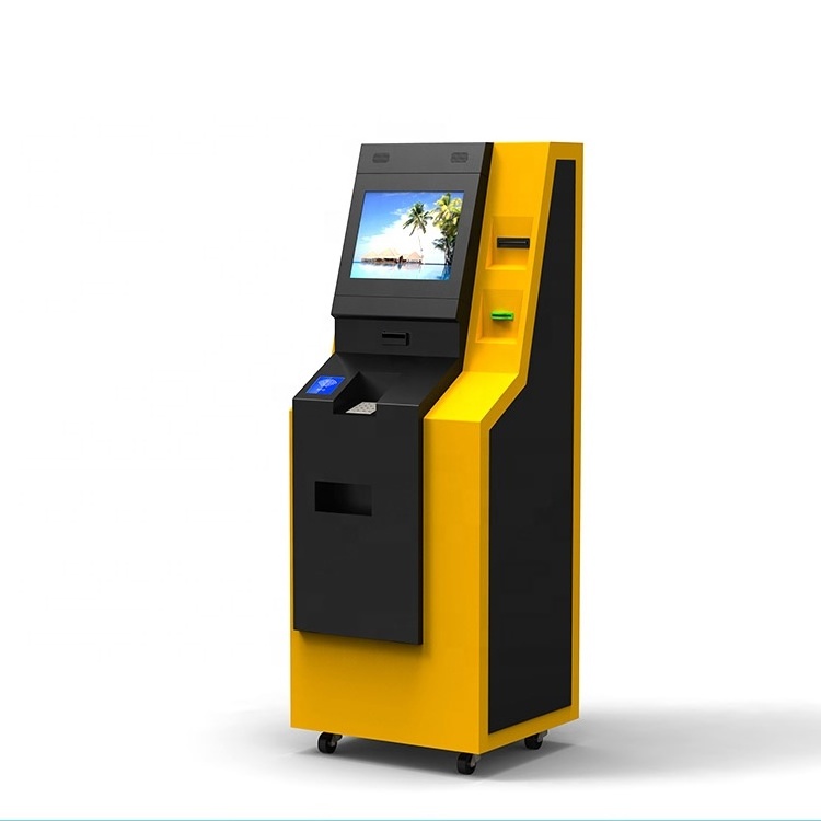 bank atm self service payment kiosk with cash acceptor