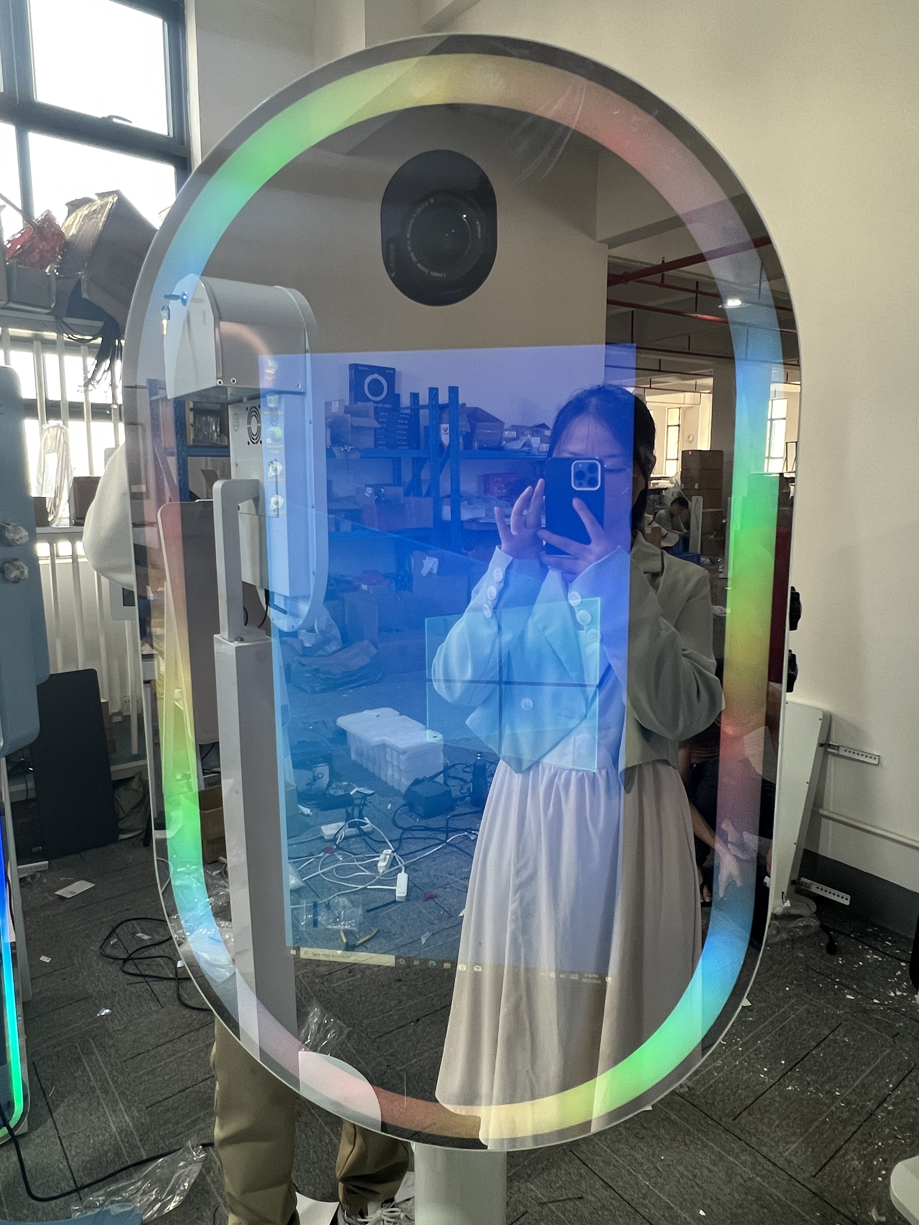 Mirror Photo Booth Mini Selfie 21.5 Inch Touch Screen Magic Mirror Photo Booth With Camera And Printer