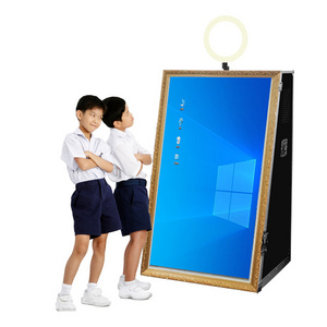 wedding style interactive touch LCD advertising screen photo booth kiosk for party