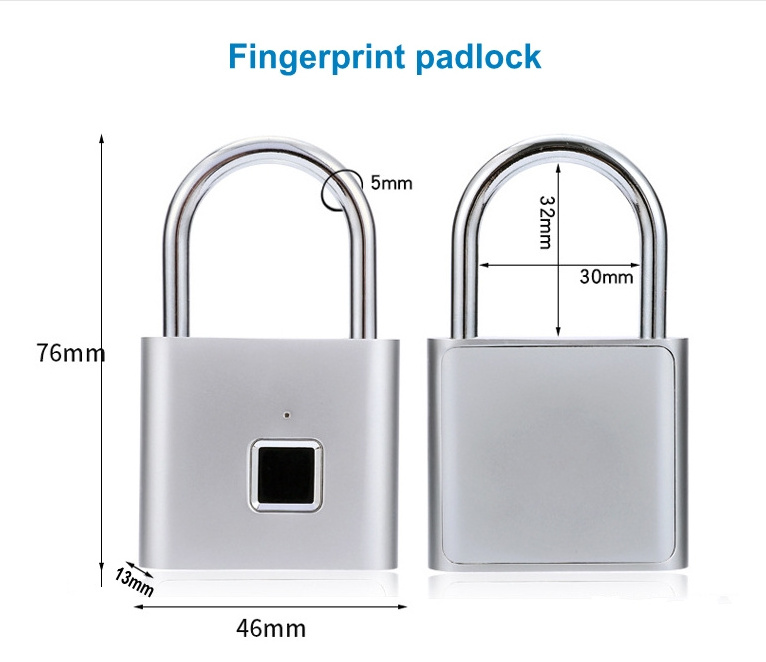 Anti Theft Smart Intelligent Fingerprint Pad Lock  Waterproof smart lock YH-G4