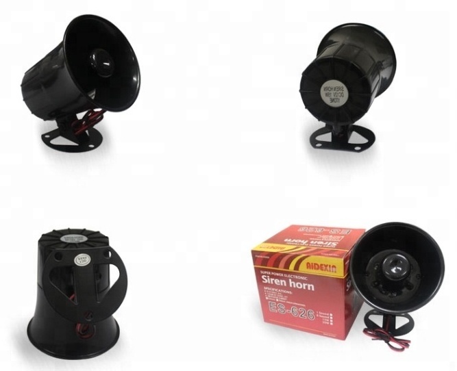 ES-626 Security Alarm Siren 15W 115db Loudly Sound 12V Wired Siren for home