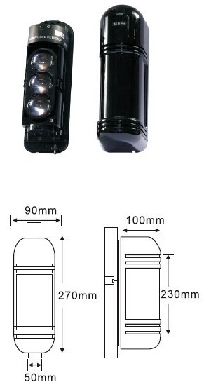 ABE250 Long Range Waterproof 3-Beams Motion Detector Alarm Outdoor Infrared Barrier Beams Sensor for Perimeter protection