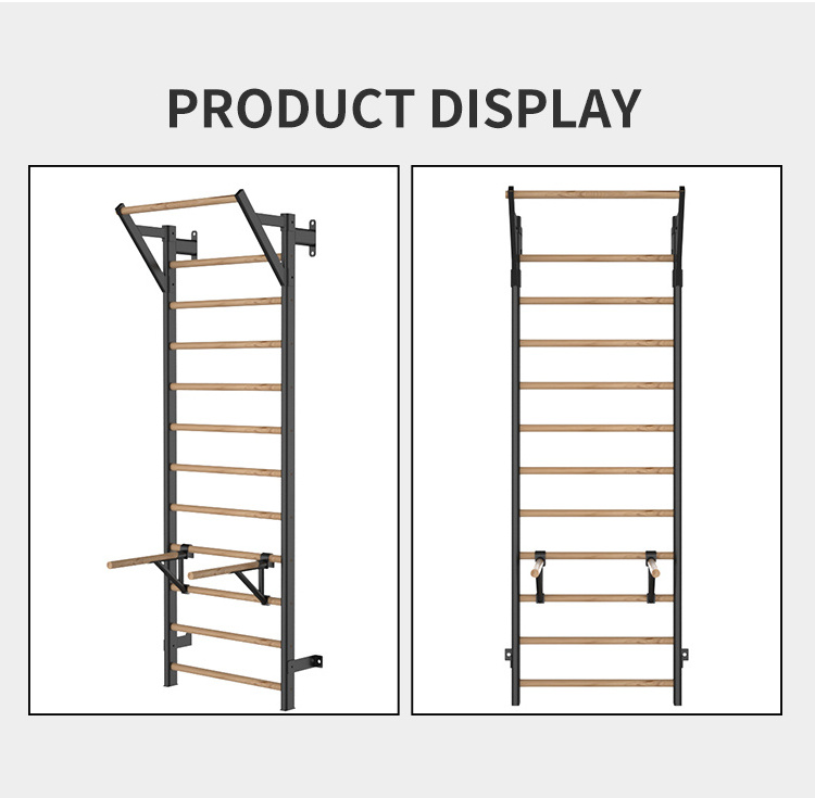 wall mounted  wall bars stretch wooden wall ladder home gym for kids swedish ladder gym