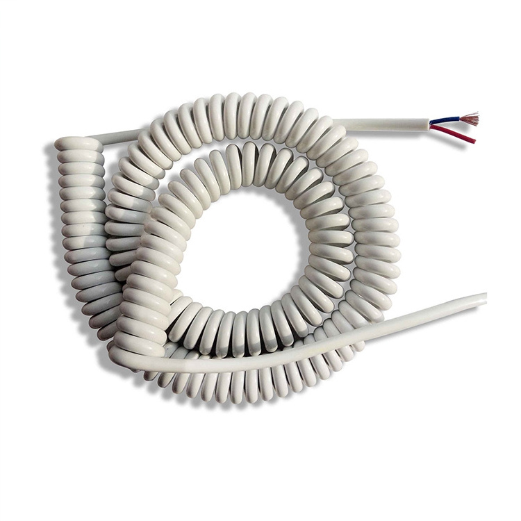 Electrical Flexible Copper Cable 2 3 4 5 6 Core PVC PU PUR Electrical Retractable Spiral Cable Wire Spiral Power Cable