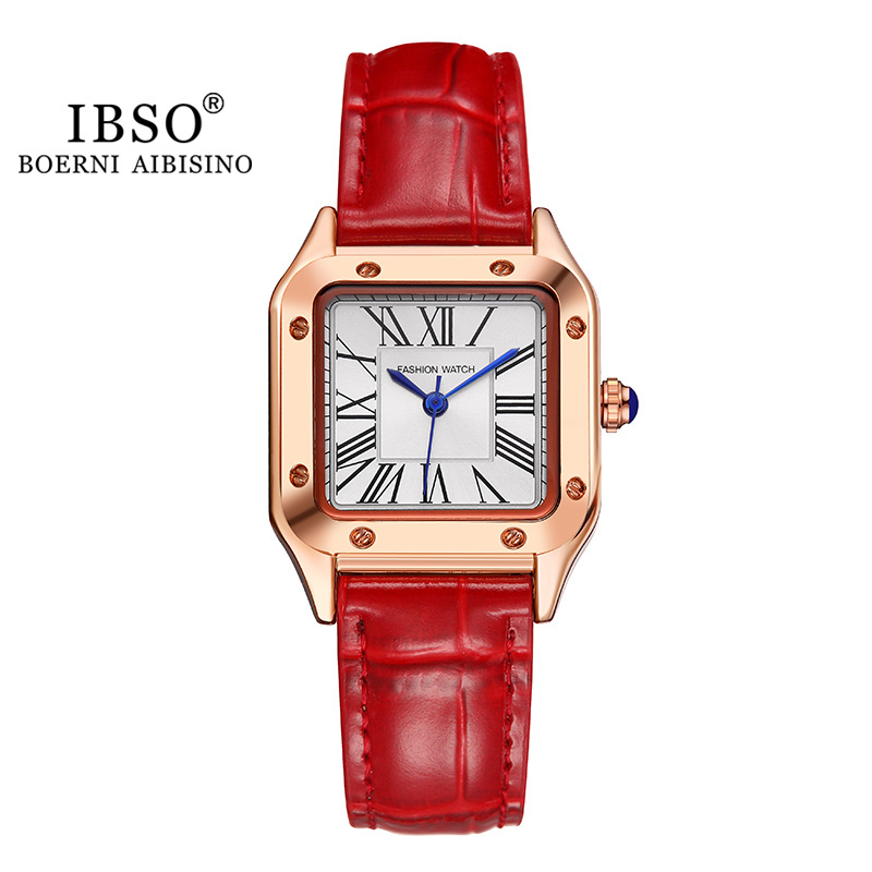 IBSO Retro Style Stainless Steel Women's Watch Elegant Gift For Lady Rome Number Dial Japanese Movement 3Bar Waterproof Watches