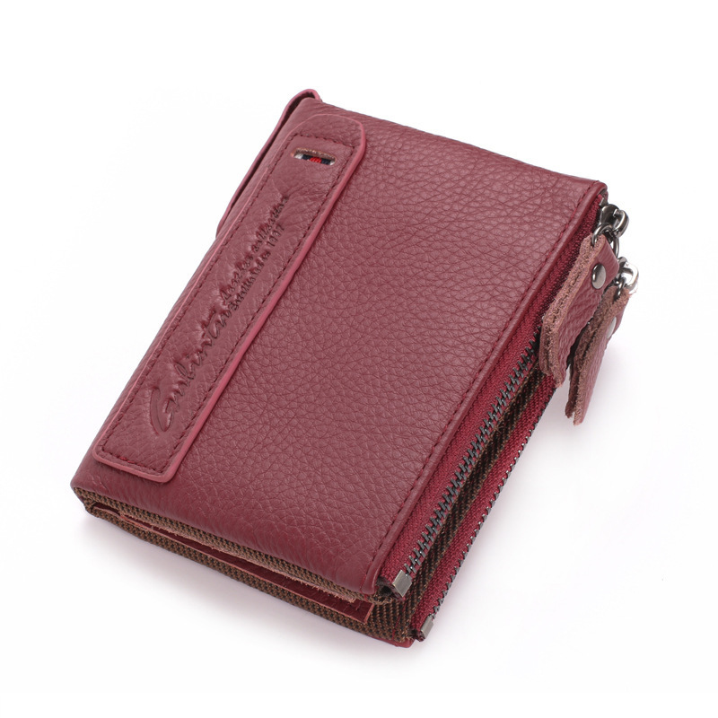 GUBINTU G406 Leather Men Wallet Coin Purse Small Mini Card Holder Chain Male Wallet Pocket Genuine Leather