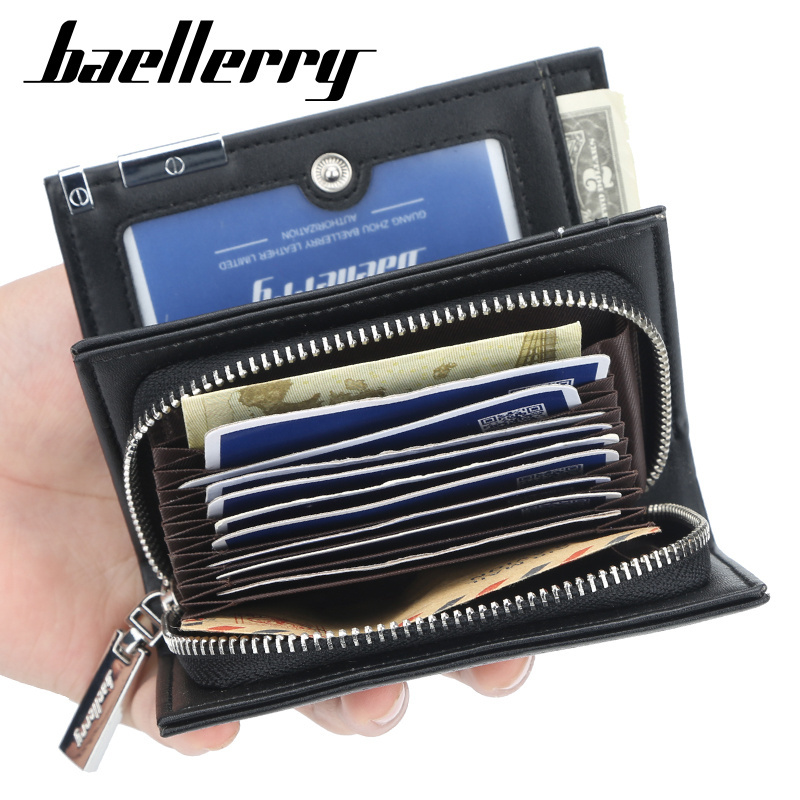 BAELLERY Wallet Men Leather Genuine Cow Leather Man Wallets With Coin Pocket Man Purse leather Money Bag Male Wallets Wholesale