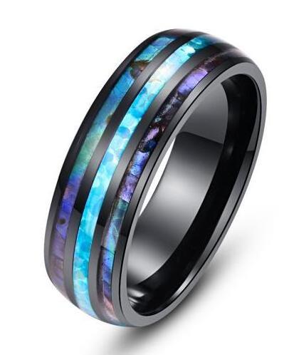 Fashion jewelry Ring Black Tungsten Wedding Band Steel Chain Spinner Rings For Men Women Dragon Inlay Red Carbon Fiber Wedding