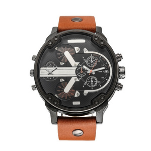 CAGARNY 6820  Leather Quartz movement mens leather band watch Popular Big Dial mens watches Luxury watch Men