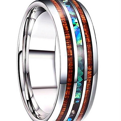 Fashion jewelry Ring Black Tungsten Wedding Band Steel Chain Spinner Rings For Men Women Dragon Inlay Red Carbon Fiber Wedding