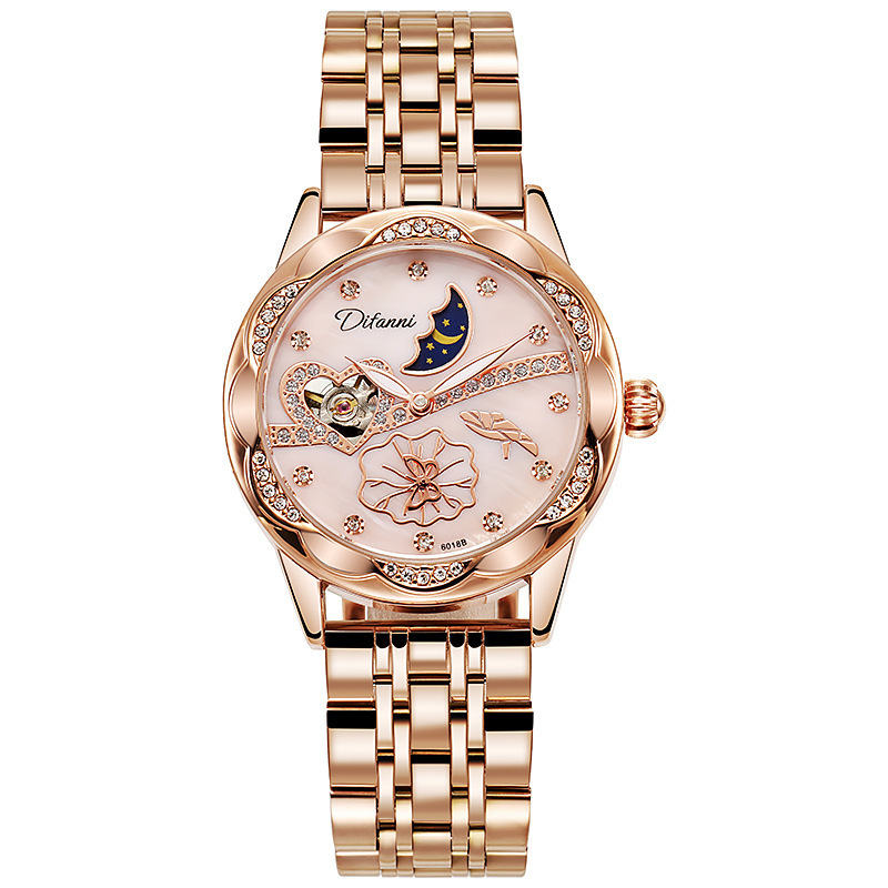 DIFANNI 2023 New Fashion Watch Fully Automatic Ladies Creative Steel Women Mechanical Watches Female Waterproof Clocks Feminino