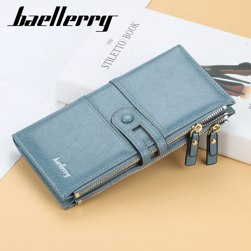 Baellery Women Wallets Fashion Long Leather Top Quality Card Holder Classic Female Purse Zipper Brand Wallet For Women