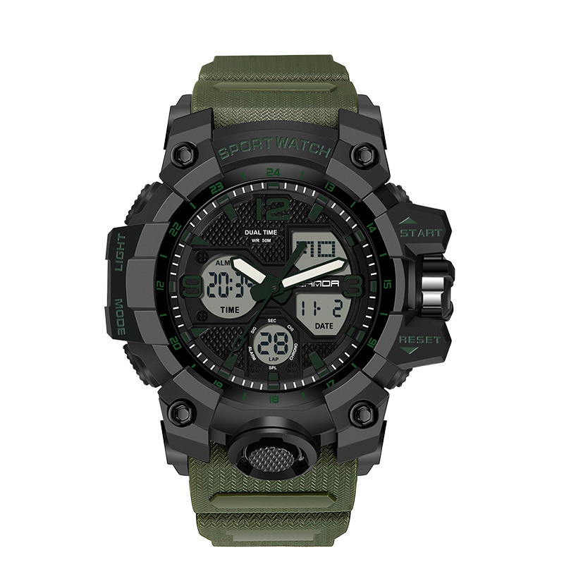 Sanda Fashion Trend 6030 Outdoor Sports Shockproof Watch For Boys And Girls Multifunctional Waterproof Luminous Electronic Watch