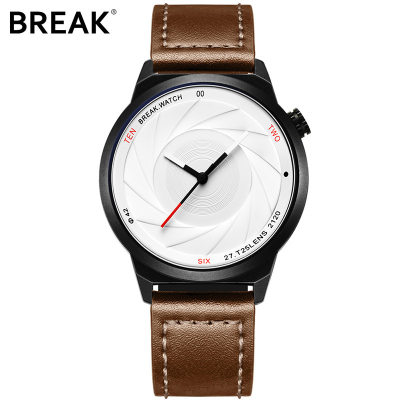 Break Brand New Original Design Photographer Series Unique Men Unisex Sport Simple Quartz Creative Fashion black Casual Watches