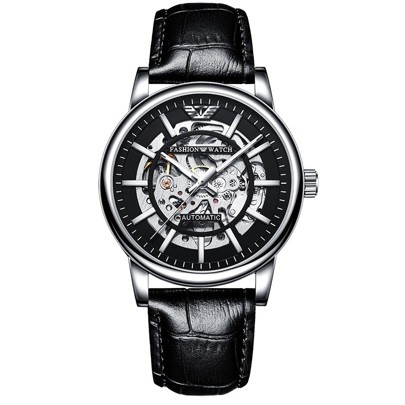 TRSOYE Brand Men Mechanical Watches Automatic Skeleton Watch Sport Business Black Luxury Watch Gift For Friends Family 8386