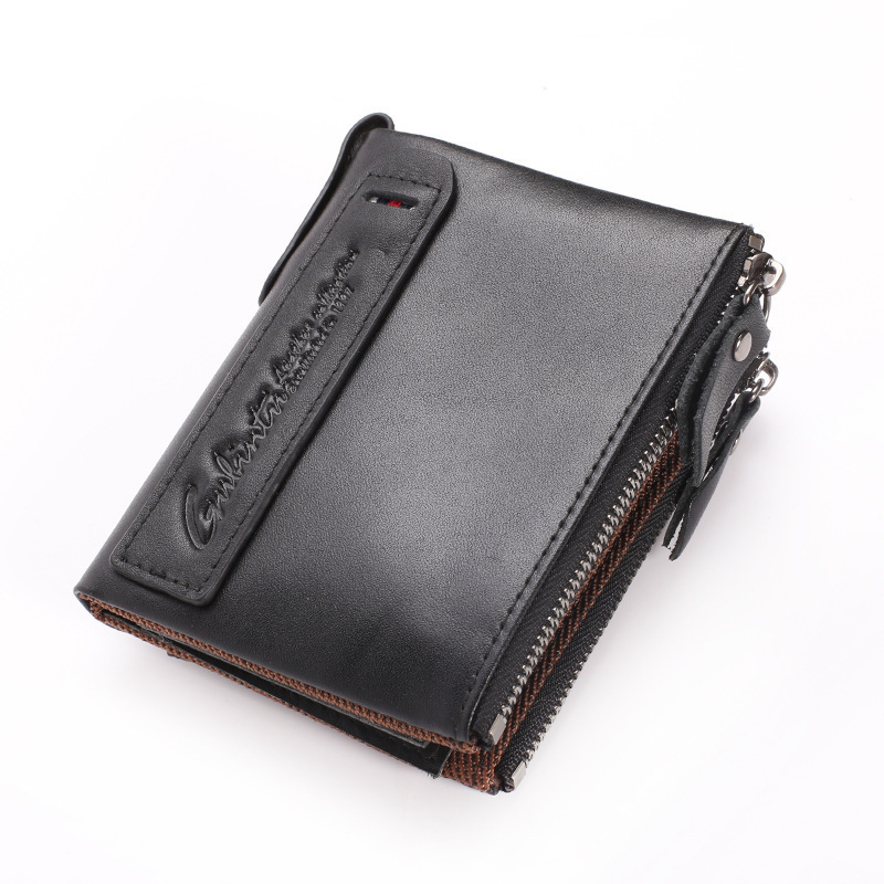 GUBINTU G406 Leather Men Wallet Coin Purse Small Mini Card Holder Chain Male Wallet Pocket Genuine Leather