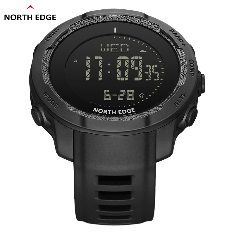 NORTH EDGE VERTICO Men's Digital Watch Carbon Fiber Case For Man Sports Running Swimming WR50M Watch Altimeter Barometer Compass