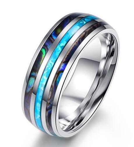 Fashion jewelry Ring Black Tungsten Wedding Band Steel Chain Spinner Rings For Men Women Dragon Inlay Red Carbon Fiber Wedding