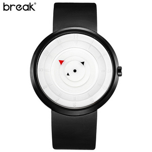 New Break B106 men women creative black silicone strap waterproof relogio matte alloy sports casual fashion quartz watches