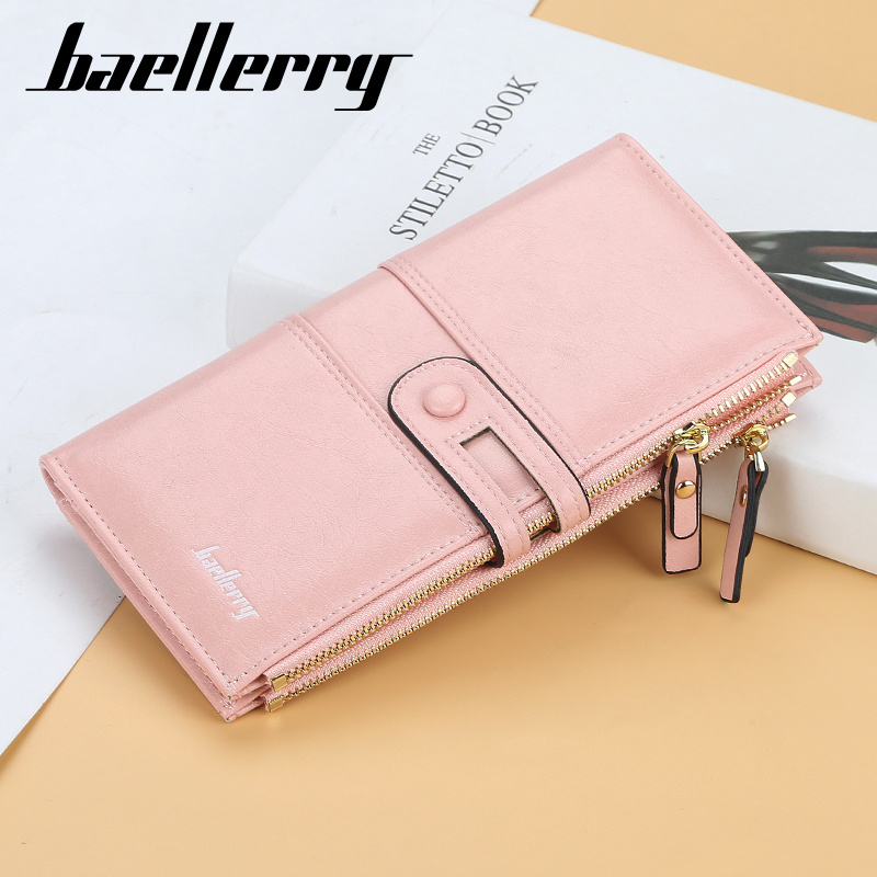 Baellery Women Wallets Fashion Long Leather Top Quality Card Holder Classic Female Purse Zipper Brand Wallet For Women