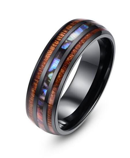 Fashion jewelry Ring Black Tungsten Wedding Band Steel Chain Spinner Rings For Men Women Dragon Inlay Red Carbon Fiber Wedding