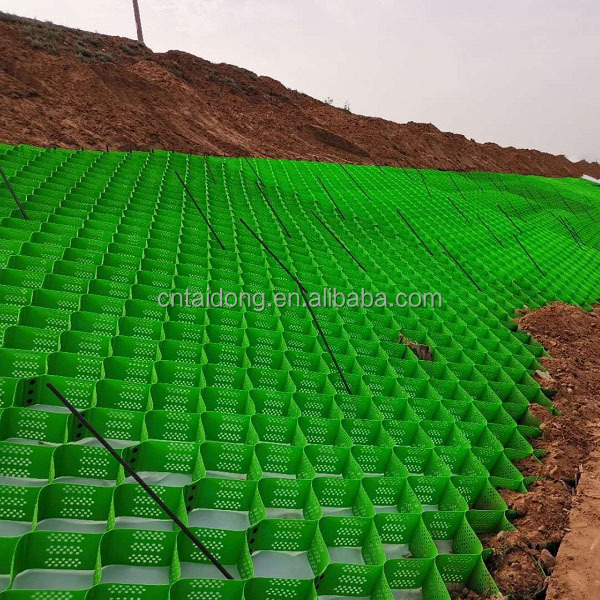 Plastic honeycomb Geocells HDPE Geocell gravel stabilizers for Retaining Wall