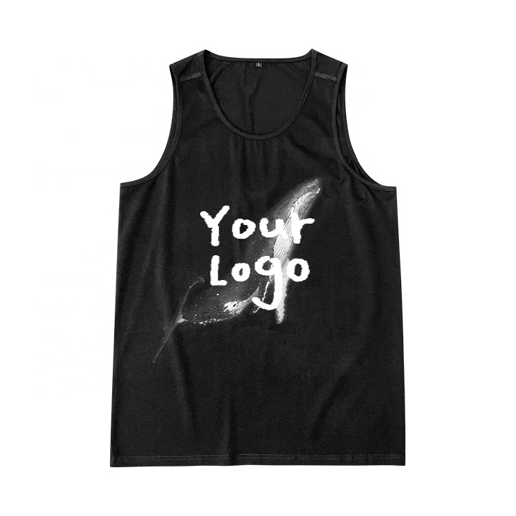 Clothing manufacturers 100% polyester dye sublimation printing round neck thin collar training fast dry tank tops for men