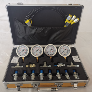 Pressure gauge set for excavator hydraulic pump pressure value test table