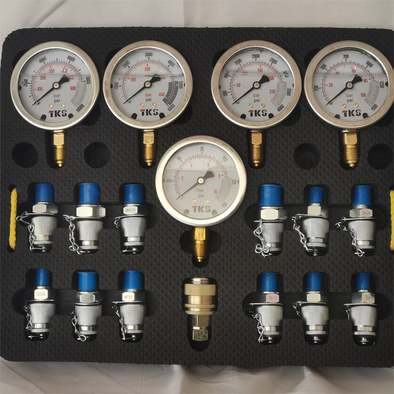 Factory Direct Supply Excavator Engine Parts Abs Hydraulic Pressure Gauge Set Pressure Test Kit