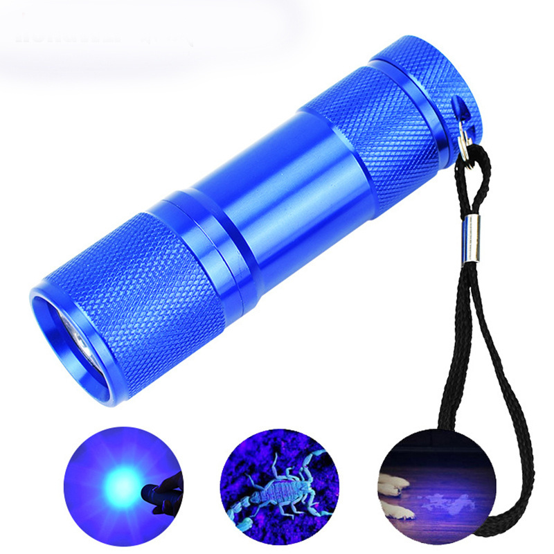 Cheap Promotional Aluminum 9 LED UV Torch 395nm Small UV Flashlight