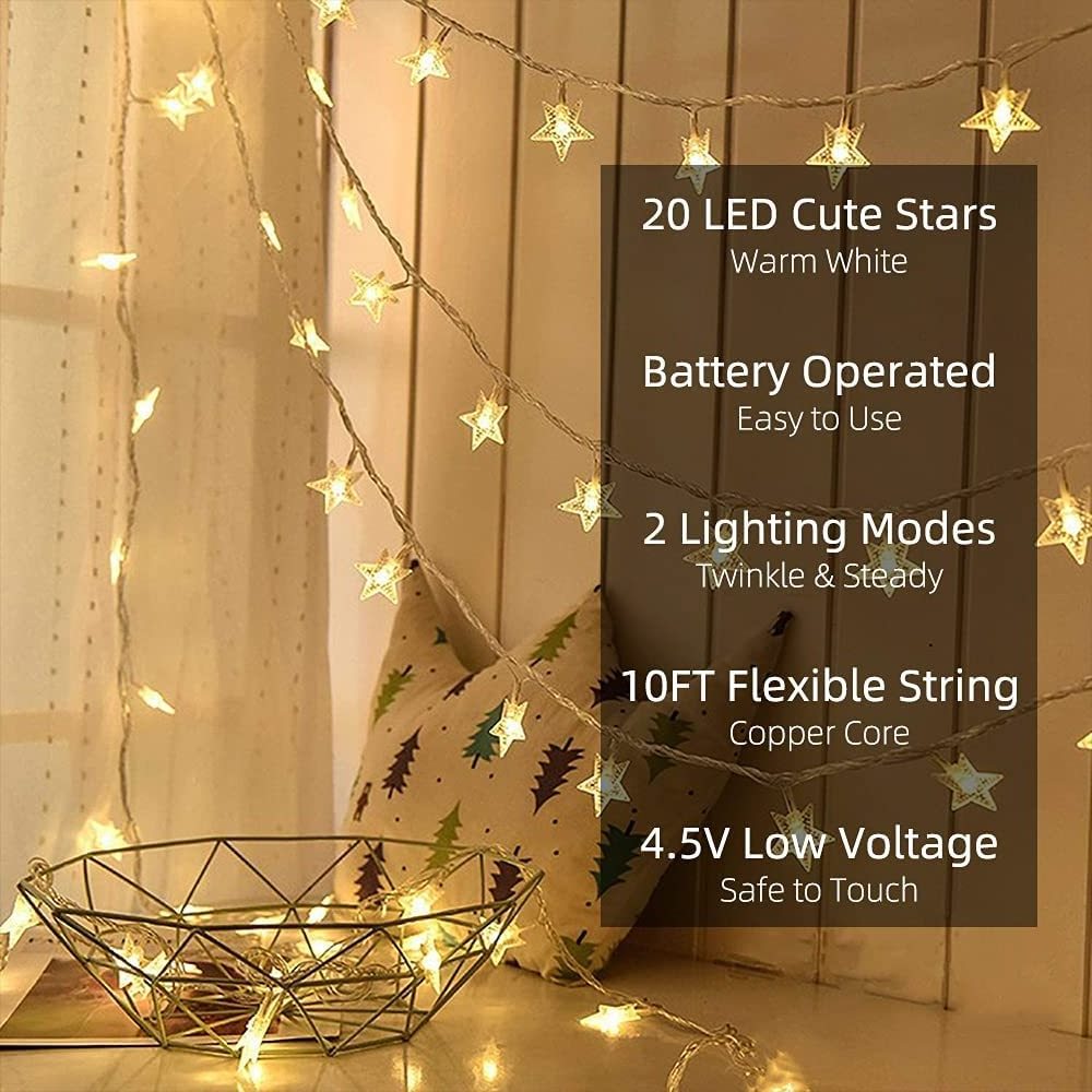 TAIKOO Star LED Fairy Lights  Christmas Bedroom Party Wedding Xmas Tree LED String Light for Decoration Christmas Indoor Outdoor