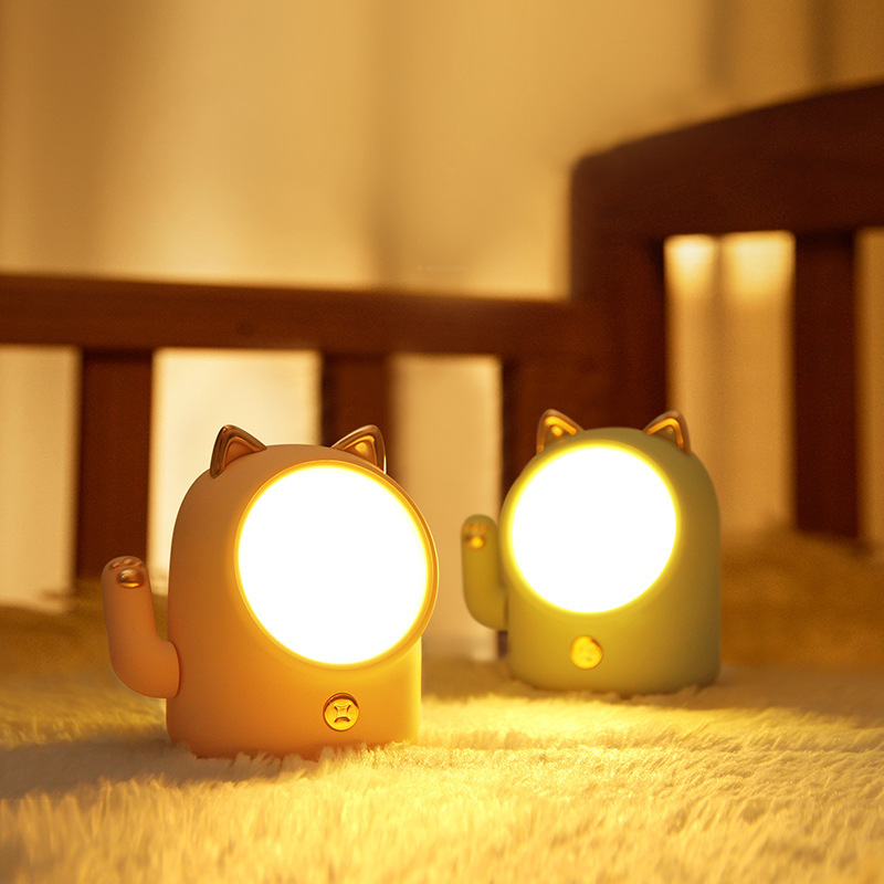 New Creative Lucky Cat Night Light Usb Charging Led Touch Bedroom Bedside Atmosphere Mini Night Light