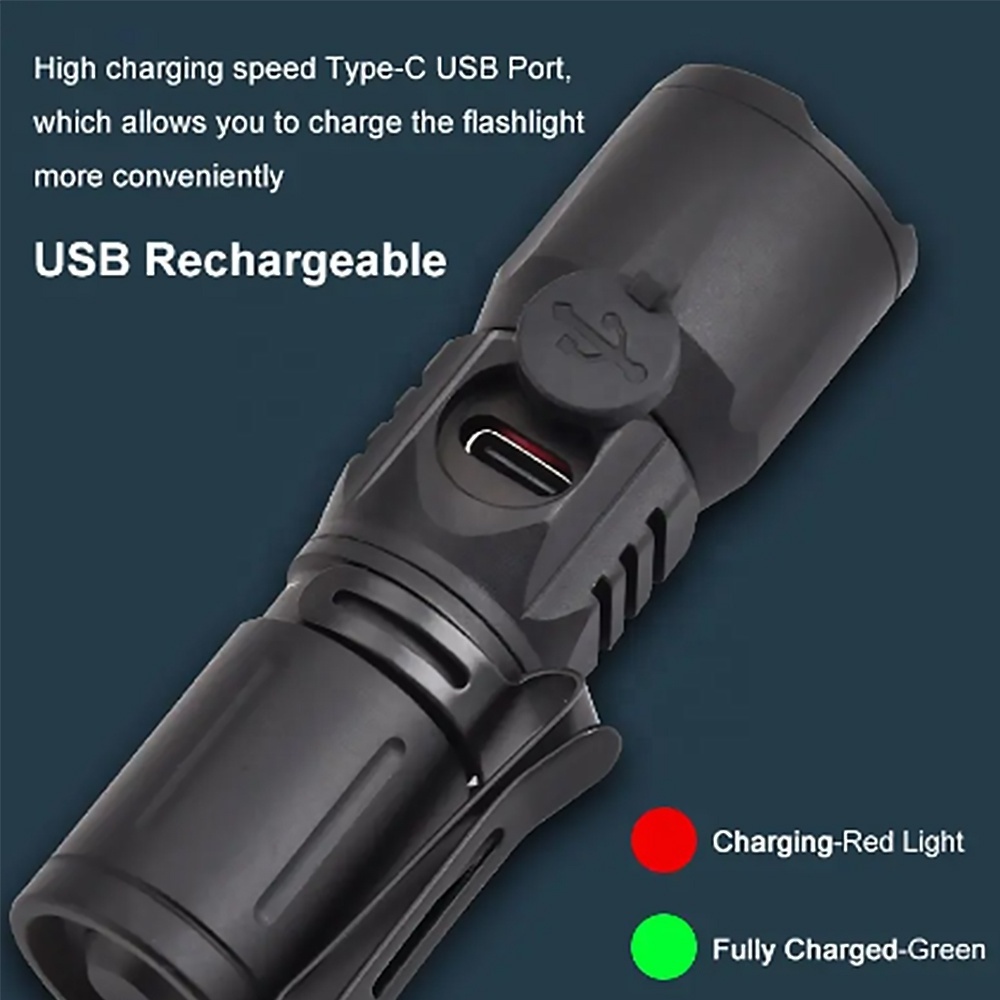 Taikoo  High Lumen Rechargeable Aluminum Mini Led  Flashlight  Torch mini led waterproof flashlight with clip