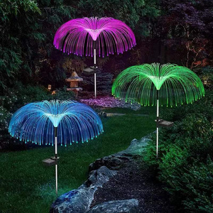 Solar waterproof fiber optic jellyfish led lights plug-in lawn garden decorative lights