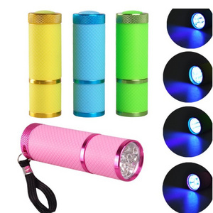 Promotional product Multi Color UV LED small portable cheap KIDS Flashlight Torch type baking lamp Nail polish special